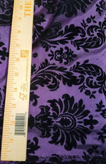 Load image into Gallery viewer, Damask taffeta velvet flocked purple fabric by the yard 60” wide
