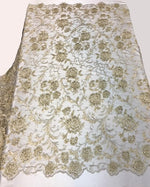 Load image into Gallery viewer, CHAMPAGNE HAND LACE  scalloped Fabric by the yard, 52" Wide Lace, mesh, dress,
