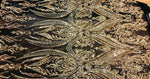 Load image into Gallery viewer, Victorian Egg/Tulip,Gold on black mesh, Big Print, Sequin, 4-way Stretch, Fabric 54" Sold By the Yard
