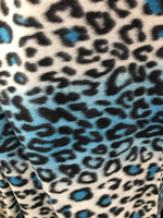 Load image into Gallery viewer, Fleece cheetah blue white leopard fabric By The Yard 60" Wide Blanket  clothes quilts
