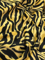 Load image into Gallery viewer, Yellow Zebra Velboa Animal print  Fabric BY THE YARD 60" Wide
