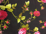 Load image into Gallery viewer, Poly cotton Garden Floral print roses  sold by the yard- 60" inches wide
