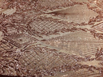 Load image into Gallery viewer, Jewel , Rose Gold Big Print, Sequin, 4-way Stretch, Fabric 54" By the yard
