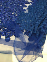 Load image into Gallery viewer, ROYAL BLUE  Vegas peacock sequin gem beaded on mesh, sold by the panel - prom, wedding, pageant, costume, home decor,dress, FREESHIPPING
