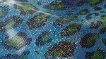 Load image into Gallery viewer, Blue leopard spandex dance swimsuits 4 way stretch 58" wide
