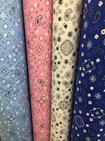 Load image into Gallery viewer, Poly Cotton Fabric - PAISLEY BANDANA print 58"/59" By the yard  pillows, bedding, costume
