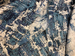 Load image into Gallery viewer, Marine Blue Luxury style textured drapery linen upholstery fabric  BY THE YARD 56" wide textura
