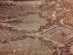 Load image into Gallery viewer, Jewel , Rose Gold Big Print, Sequin, 4-way Stretch, Fabric 54" By the yard
