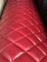 Load image into Gallery viewer, houston Red Faux leather Quilted Vinyl fabric foam with 3/8" Foam Backing Upholstery
