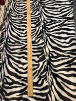 Load image into Gallery viewer, Black white Zebra Velboa Animal print Drapery Upholstery Fabric BY THE YARD 60" Wide
