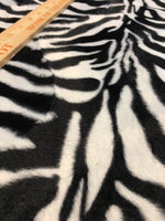 Load image into Gallery viewer, Black white Zebra Velboa Animal print Drapery Upholstery Fabric BY THE YARD 60" Wide
