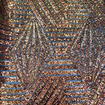 Load image into Gallery viewer, Orange Geometric Designer Bombshell Sequins Lace Fabric Sold By The Yard
