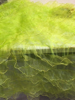 Load image into Gallery viewer, Lime Ruffled Organza Fabric Draping Craft Wedding Party Decor Fabric dress  58" wide
