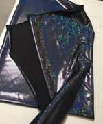 Load image into Gallery viewer, Hologram Shattered- silver/black  4-Way Stretch Spandex Fabric for Swimwear Gymnastics dance by yard
