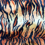 Load image into Gallery viewer, Orange tiger Animal print Velboa Fabric BY THE YARD 60"
