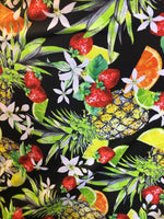 Load image into Gallery viewer, Tropical fruit print two way stretch nylon spandex clothing, costume, activewear fabric  58" Wide, BY THE YARD
