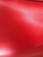 Load image into Gallery viewer, Red Vinyl Leather CARBON FIBER Carbon Embossed Upholstery Fabric / 54" Wide / Sold BTY
