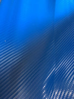 Load image into Gallery viewer, Blue Vinyl Leather carbon fiber Embossed Fabric  54" Wide  Sold BTY
