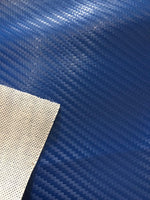 Load image into Gallery viewer, Blue Vinyl Leather carbon fiber Embossed Fabric  54" Wide  Sold BTY
