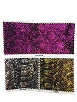 Load image into Gallery viewer, Python snake hologram nylon spandex 4 way stretch fabric by the yard, active wear, clothing, costume, decor
