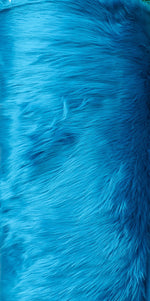 Load image into Gallery viewer, Faux fur, Turquoise shaggy fabric per yard 60 inches wide
