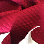 Load image into Gallery viewer, Red Suede Quilted Auto Upholstery Fabric | Diamond Stitch Foam Backed Headliner Material for Cars, Trucks &amp; Custom Interiors
