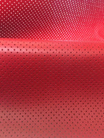 Load image into Gallery viewer, Red Perforated commercial marine grade upholstery vinyls Faux Leather fabric per yard
