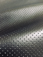 Load image into Gallery viewer, Black Perforated upholstery vinyl Faux Leather fabric Automotive furniture Sold by the yard
