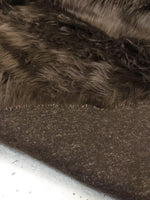 Load image into Gallery viewer, Brown shaggy faux fur upholstery fabric by the yard 60" wide
