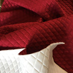 Load image into Gallery viewer, Red Suede Quilted Auto Headliner Headboard Fabric with 3/8" Foam Backing Upholstery 58" Wide
