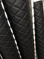 Load image into Gallery viewer, Vinyl Black Quilted auto headliner fabric with Foam Backing Upholstery 52" Wide
