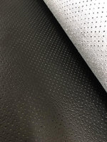 Load image into Gallery viewer, Black Perforated upholstery vinyl Faux Leather fabric Automotive furniture Sold by the yard
