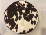 Load image into Gallery viewer, Brown cow print suede Round Cushion foam Upholstery barstool chair 4"x13.5"
