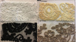 Load image into Gallery viewer, Sarah Floral Tulle Lace scalloped Edges Embroidery Fabric Sold By Yard AVAILABLE MULTIPLE COLORS
