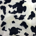 Load image into Gallery viewer, Black white small cow animal print velboa fabric BY THE YARD 60" Wide
