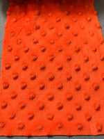 Load image into Gallery viewer, Neon Orange Minky dimple dot soft fabric BY THE YARD 60 " Wide
