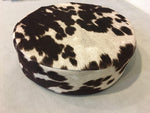 Load image into Gallery viewer, Brown cow print suede Round Cushion foam Upholstery barstool chair 4"x13.5"

