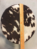 Load image into Gallery viewer, Brown cow print suede Round Cushion foam Upholstery barstool chair 4"x13.5"

