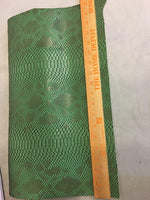 Load image into Gallery viewer, Half yard upholstery vinyl  leather Snake Viper Fake Green 2 Tone Embossed pattern fabric 54" Wide
