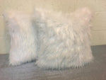 Load image into Gallery viewer, 2 Pieces Bright White faux fur cushion  pillow 22x22 premium shaggy with zipper fur pillows sofa bed couch chair throw home decor
