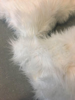 Load image into Gallery viewer, 2 Pieces Bright White faux fur cushion  pillow 22x22 premium shaggy with zipper fur pillows sofa bed couch chair throw home decor
