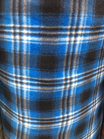 Load image into Gallery viewer, Plaid blue black Fleece Polar  By The Yard 60" Wide
