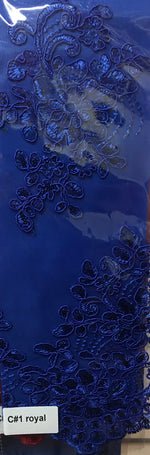 Load image into Gallery viewer, Natalie Floral lace Fabric Sold By The Yard dress gown table home decor
