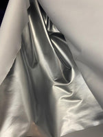 Load image into Gallery viewer, NO STRETCH Vinyl silver Fetish Wet Clothing fabric per yard 54" Wide sold by the yard
