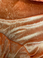 Load image into Gallery viewer, Velvet panne crushed backdrop velour stretch fabric 60" wide Light Orange
