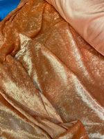 Load image into Gallery viewer, Velvet panne crushed backdrop velour stretch fabric 60" wide Light Orange
