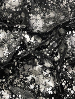 Load image into Gallery viewer, Black Metallic Foil Crackled Design Velvet stretch Velvet Draping, Curtains, Appeal Dresses
