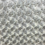Load image into Gallery viewer, Silver Rose Bud soft minky fabric per yard
