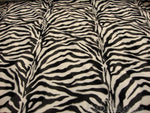 Load image into Gallery viewer, Zebra Large White and Black velbo faux fur fabric per yard
