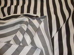 Load image into Gallery viewer, Black White 1” Stripe Poly Cotton Fabric 60” wide by the yard
